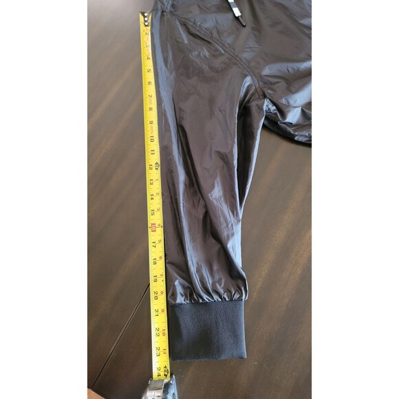 UGG Brittany Hooded Anorak Rain Coat Black Size L White Zipper Pockets Festival - Picture 12 of 15